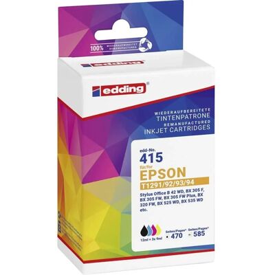 Pack d’Encre Compatible Epson Edding - Noir, Cyan, Magenta, Jaune - Pack de 4 - Publicité Pack d’Encre Compatible Epson Edding - Noir, Cyan, Magenta, Jaune - Pack de 4 - Publicité
