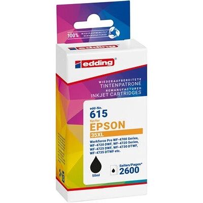 Edding EDD-615 Inkpatron - Sort - Printertilbehør Edding EDD-615 Inkpatron - Sort - Printertilbehør