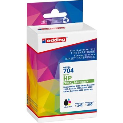 Cartouche d'Encre Edding EDD-704 - Compatible Noir, Cyan, Magenta, Jaune Cartouche d'Encre Edding EDD-704 - Compatible Noir, Cyan, Magenta, Jaune