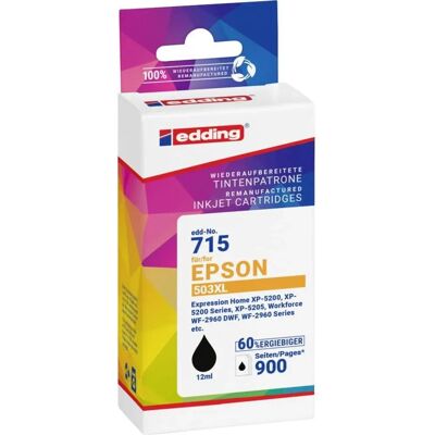 Cartouche d'encre noire Edding - Compatible Epson 503XL - Cartouche d'imprimante Cartouche d'encre noire Edding - Compatible Epson 503XL - Cartouche d'imprimante