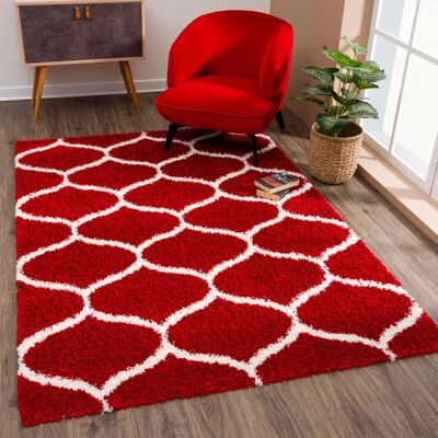 SANAT Madrid Roter Hochflor-Teppich - Teppich SANAT Madrid Roter Hochflor-Teppich - Teppich