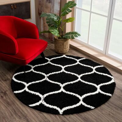 SANAT - MADRID - Schwarz - Ø120cm - 30mm - Teppich SANAT - MADRID - Schwarz - Ø120cm - 30mm - Teppich