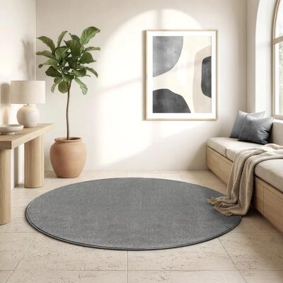 SANAT Uni Runder Teppich - Langlebiger 150cm Innenbereich SANAT Uni Runder Teppich - Langlebiger 150cm Innenbereich