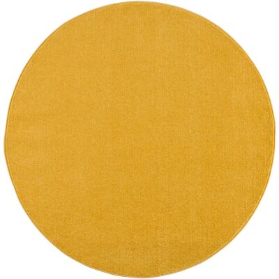 SANAT Uni Teppich - Rund 120cm, 13mm, Gelb - Teppich SANAT Uni Teppich - Rund 120cm, 13mm, Gelb - Teppich
