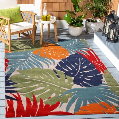 SANAT Floral Outdoor Teppich - Bunt, 60cm x 110cm - Teppich SANAT Floral Outdoor Teppich - Bunt, 60cm x 110cm - Teppich