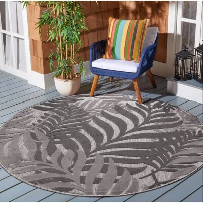 SANAT - Floral - Grau - Ø150 cm - Rug SANAT - Floral - Grau - Ø150 cm - Rug