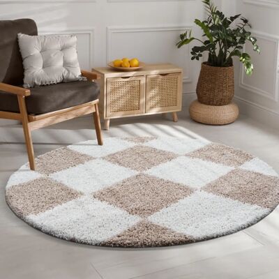 SANAT Milano Rundteppich - Weich, 200cm, Beige, für Fußbodenheizung SANAT Milano Rundteppich - Weich, 200cm, Beige, für Fußbodenheizung