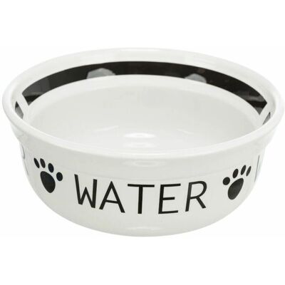 Trixie Keramisk Vattenskål för Hundar Vit/Svart - 13cm 250ml Trixie Keramisk Vattenskål för Hundar Vit/Svart - 13cm 250ml