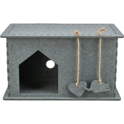 Maison pour Chat Trixie Lene - Feutre Gris - 54x30x35cm Maison pour Chat Trixie Lene - Feutre Gris - 54x30x35cm