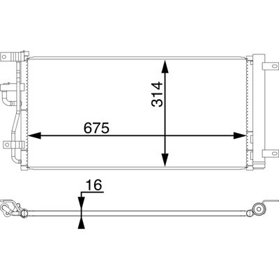 MAHLE AC 66 000S - Ilmastointikondensaattori MAHLE AC 66 000S - Ilmastointikondensaattori