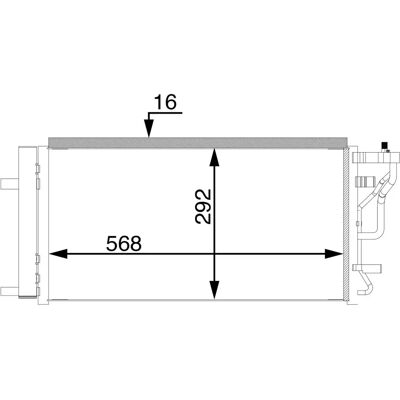Condensator MAHLE AC 71 000S - Tuburi de răcire paralele - Inlet ø 13mm Condensator MAHLE AC 71 000S - Tuburi de răcire paralele - Inlet ø 13mm