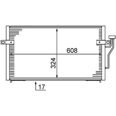 Mahle Kondensator - 608mm, 324mm, 17mm - Aircondition kondensator Mahle Kondensator - 608mm, 324mm, 17mm - Aircondition kondensator