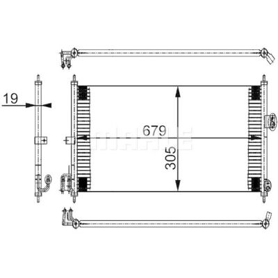 MAHLE AC 252 000S Kondensator - Parallelt Kølesystem - 679mm MAHLE AC 252 000S Kondensator - Parallelt Kølesystem - 679mm