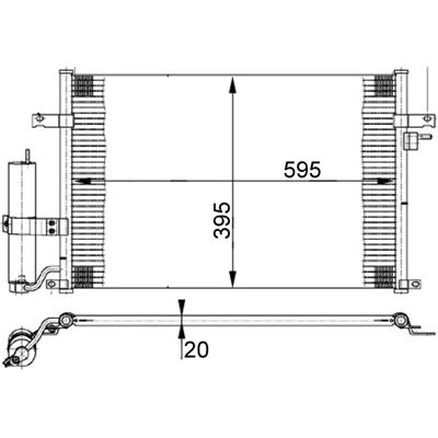 MAHLE Original AC 384 000S Kondensator med Tørretumbler - Kondensator MAHLE Original AC 384 000S Kondensator med Tørretumbler - Kondensator