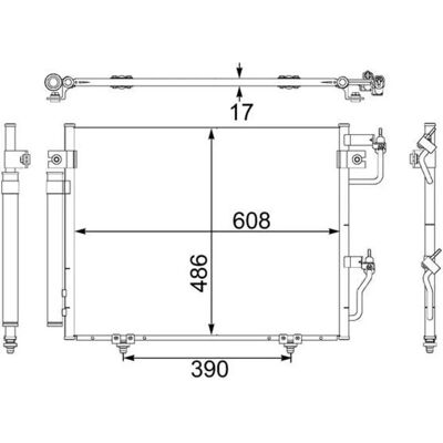 MAHLE AC 475 001S Kondensator - Med Tørker MAHLE AC 475 001S Kondensator - Med Tørker