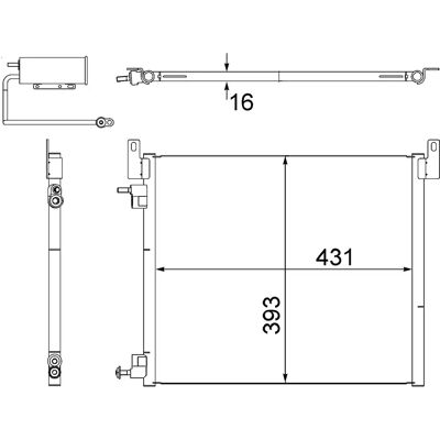 MAHLE AC 499 000S Kondensator - Med Tørretumbler, Parallel Kølekanaler, 57cm H MAHLE AC 499 000S Kondensator - Med Tørretumbler, Parallel Kølekanaler, 57cm H