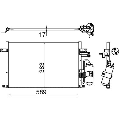 MAHLE AC 644 000S Kondensator - Parallelt Kølerør MAHLE AC 644 000S Kondensator - Parallelt Kølerør