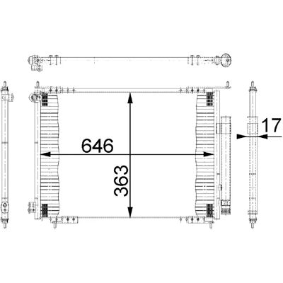 Condensator MAHLE AC 678 000S - Aer condiționat cu uscat Condensator MAHLE AC 678 000S - Aer condiționat cu uscat