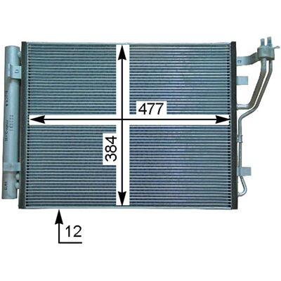 MAHLE ORIGINAL AC 709 000P Συμπυκνωτής - Για Kia Cee'd, Hyundai - 477mm MAHLE ORIGINAL AC 709 000P Συμπυκνωτής - Για Kia Cee'd, Hyundai - 477mm
