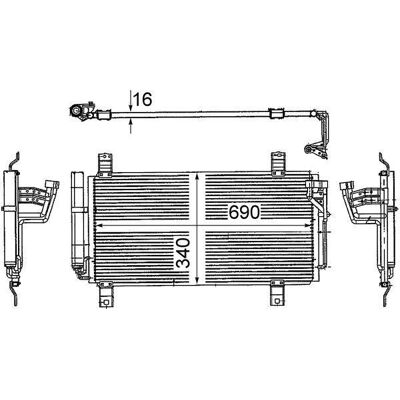 MAHLE AC 714 000S - Parallel Kølerør Kondensator MAHLE AC 714 000S - Parallel Kølerør Kondensator
