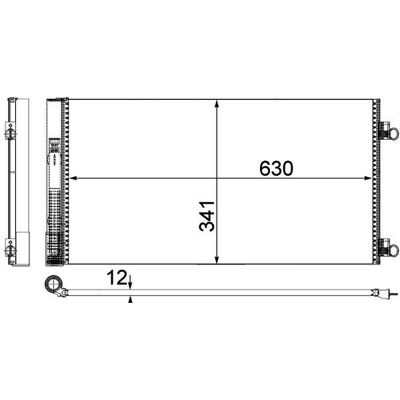 MAHLE AC 751 000P - Klimakondensator - Med tørner MAHLE AC 751 000P - Klimakondensator - Med tørner