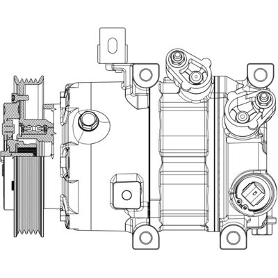 Hanon MAHLE BEHR Kompressor - 5-Groove, 12V, R134a/R1234yf - Klimatisierung Hanon MAHLE BEHR Kompressor - 5-Groove, 12V, R134a/R1234yf - Klimatisierung