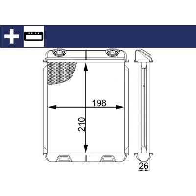 MAHLE Original AH 21 000S Varmeradiator - Heater Radiator MAHLE Original AH 21 000S Varmeradiator - Heater Radiator
