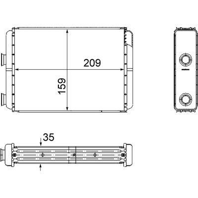 MAHLE AH 60 000S Radiator / Receptor de căldură - Compatibil cu Fiat Doblo, Punto, Lancia MAHLE AH 60 000S Radiator / Receptor de căldură - Compatibil cu Fiat Doblo, Punto, Lancia