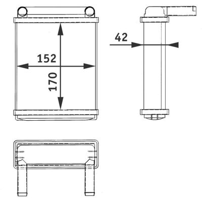 Mahle Aluminium Radiator for Mercedes Sprinter - 170mm Fin, 152mm Bredde - Kjølesystem Mahle Aluminium Radiator for Mercedes Sprinter - 170mm Fin, 152mm Bredde - Kjølesystem