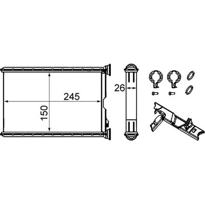 MAHLE Original AH 242 000S - Grzejnik ogrzewania MAHLE Original AH 242 000S - Grzejnik ogrzewania