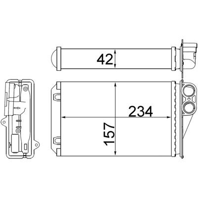 MAHLE AH 248 000S Varmer - Radiator for Peugeot 207 med tilbehør MAHLE AH 248 000S Varmer - Radiator for Peugeot 207 med tilbehør