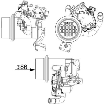 Ψυγείο EGR MAHLE CE 18 000P με Βαλβίδα - EGR Ψυγείο Ψυγείο EGR MAHLE CE 18 000P με Βαλβίδα - EGR Ψυγείο