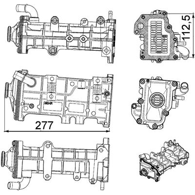 Ψυγείο Mahle Behr - 282x140x155mm - Χωρίς βαλβίδα EGR Ψυγείο Mahle Behr - 282x140x155mm - Χωρίς βαλβίδα EGR