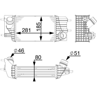 Intercooler MAHLE CI 154 000P pentru Nissan Juke, NV200, Pulsar - Intercooler Intercooler MAHLE CI 154 000P pentru Nissan Juke, NV200, Pulsar - Intercooler