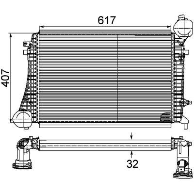 Intercooler Mahle Original CI 167 000P - Aer/Aer, Aer/Apă, Senzor Intercooler Mahle Original CI 167 000P - Aer/Aer, Aer/Apă, Senzor