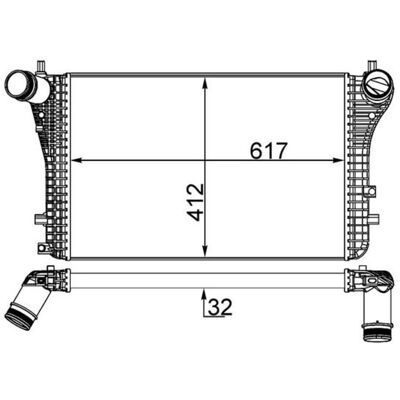 MAHLE BEHR Intercooler - Alumínium hőcserélő lamellák - 617mm x 412mm - 32mm mélység - Intercooler MAHLE BEHR Intercooler - Alumínium hőcserélő lamellák - 617mm x 412mm - 32mm mélység - Intercooler