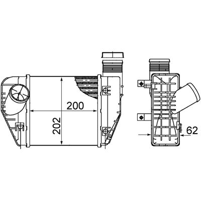 Intercooler MAHLE ORIGINAL CI 423 000S - Αέρας σε Αέρα, Αέρας σε Νερό, Audi A6 C6 Intercooler MAHLE ORIGINAL CI 423 000S - Αέρας σε Αέρα, Αέρας σε Νερό, Audi A6 C6