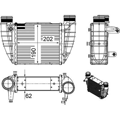 MAHLE CI 486 000S Ladeluftkøler - Luft-Luft, Vand-Luft MAHLE CI 486 000S Ladeluftkøler - Luft-Luft, Vand-Luft