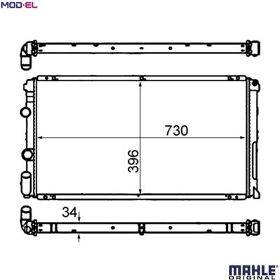 MAHLE ORIGINAL CR 204 000S - Moottorin jäähdytin MAHLE ORIGINAL CR 204 000S - Moottorin jäähdytin