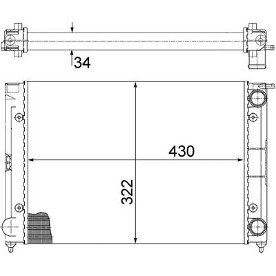 MAHLE ORIGINAL VW CR 343 000S Hűtő MAHLE ORIGINAL VW CR 343 000S Hűtő