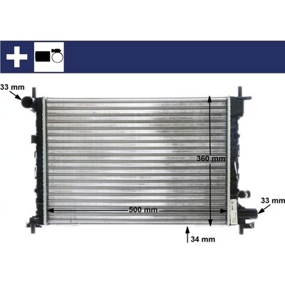 Moottorin jäähdytysradiatori MAHLE CR 381 000S - OEM Laatu Moottorin jäähdytysradiatori MAHLE CR 381 000S - OEM Laatu