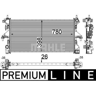 MAHLE CR 808 000P Radiator - Motorkjøling MAHLE CR 808 000P Radiator - Motorkjøling