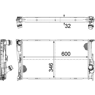 MAHLE ORIGINAL Radiator E81 E82 E87 E90 E91 E92 E93 - Svejset køleribber MAHLE ORIGINAL Radiator E81 E82 E87 E90 E91 E92 E93 - Svejset køleribber