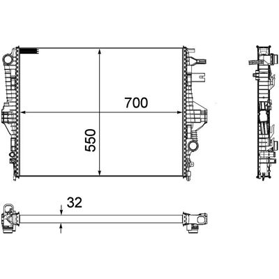 MAHLE CR 1184 000P Motor Køler - Porsche Cayenne, Touareg MAHLE CR 1184 000P Motor Køler - Porsche Cayenne, Touareg