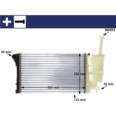 Moottorin jäähdytysradiator MAHLE CR 1451 000S - Fiat Panda II 5-ovelle Moottorin jäähdytysradiator MAHLE CR 1451 000S - Fiat Panda II 5-ovelle