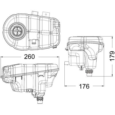Mahle A6 A7 A8 Udvidelsestank med sensor - Udvidelsestank Mahle A6 A7 A8 Udvidelsestank med sensor - Udvidelsestank
