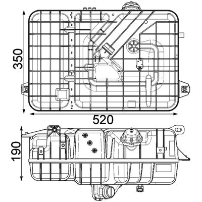 MAHLE CRT 234 000P Musta laajennustankki - Järjestelmä jäähdytys MAHLE CRT 234 000P Musta laajennustankki - Järjestelmä jäähdytys