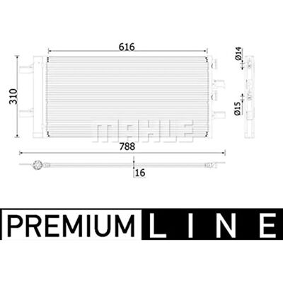 Mahle Air Conditioning Condenser - Compatible with BMW 1, 2, X1, X2, Mini Cooper F60 Mahle Air Conditioning Condenser - Compatible with BMW 1, 2, X1, X2, Mini Cooper F60