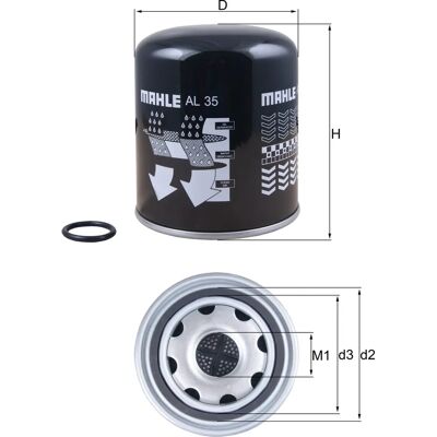 MAHLE ORIGINAL AL 35 Lufttørkerpatron - AROCS, ACTROS MP4 / MP5, ATEGO 3 MAHLE ORIGINAL AL 35 Lufttørkerpatron - AROCS, ACTROS MP4 / MP5, ATEGO 3