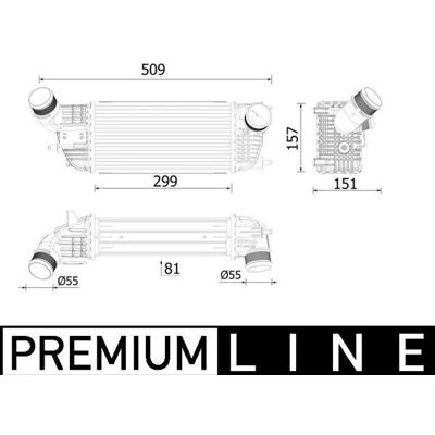 MAHLE Original CI 613 000P Intercooler - Luft-Luft PEUGEOT 508 I SW MAHLE Original CI 613 000P Intercooler - Luft-Luft PEUGEOT 508 I SW